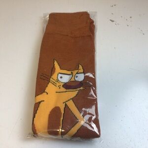 Cartoon Catdog Brown Socks